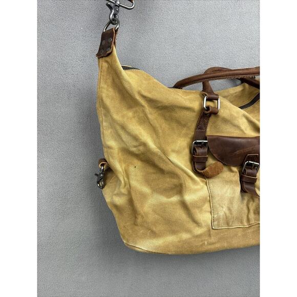 NEWHEY Water Resistant Canvas & Leather Duffel Travel Overnight Weekend Bag - Picture 3 of 14